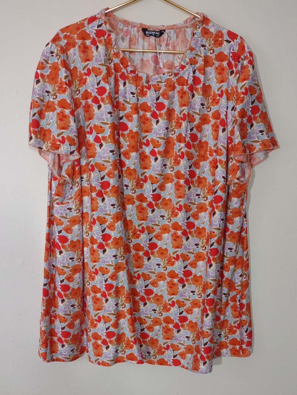 Bloomchic Size 26 Floral Top Boho Peasant Casual
